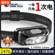 lampu suluh kepala Lampu depan memancing malam, pengisian cahaya yang kuat, lampu suluh hernia kepal
