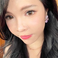 酒精墨水畫 珍珠耳夾 - Purple