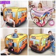 JAVIER Play Tent Toy, Fire Truck Popup Car Tent House, Kids Toy Icecream Car Foldable Police Car Bus Tent Christmas
