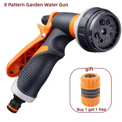 8 Pattern Garden Water Gun Hose Nozzle Mutifunctional Household Car Washing Yard Water Sprayer Pipe 