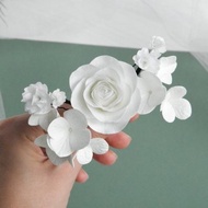 White wedding hair pins Flowers bridal hair piece
