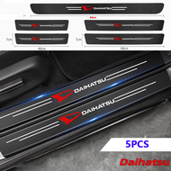【5pcs】Sticker Pelindung Sill Plate Universal Carbon Fiber Car Door Pijakan Lantai Pintu Mobil