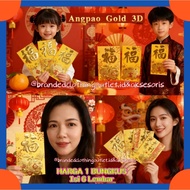 (6PCS) PREMIUM IMPORTED 3D GOLD ANGPAO RAISED GOLD ANGPAO PAO FU ANGPAO LATEST HOK ANGPAO CHINESE NE