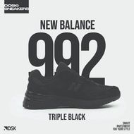 New Balance 992 Triple Black 100% Original Sneakers Casual Ori Murah Sepatu NB Original Sepatu New B