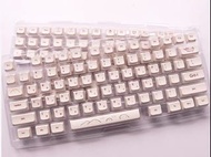 手繪塗鴉鍵帽套裝 XDA高度 PBT 熱升華倉頡 128鍵 粉灰色