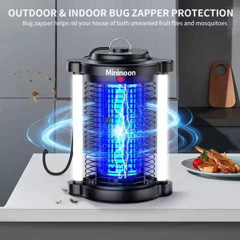 Bug Zapper Outdoor Mosquito Zapper with LED Light 4200V Fly Zapper 15W Electric Fly Traps Outdoor In