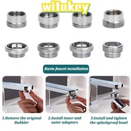 WITAKEY Faucet Adapter Set, With Washer 18/20/22/24mm To 22mm Water Filter Adapter,  Metal Faucet Co