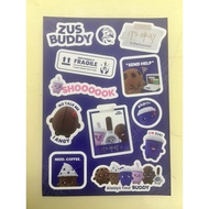 [Original | 2025 ZUS] 2D Sticker Zus Buddy | I Love Zus | Always Your Buddy | Fragile | Need Coffee