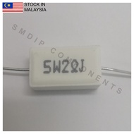 2PCS 2R ±5% 5W, Axial Lead Through Hole Wirewound Cement Resistor (5W2RJ)