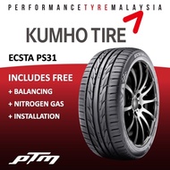 Kumho Ecsta PS31 15 16 17 18 INCH Tyre (FREE INSTALLATION/DELIVERY) Tayar Tire