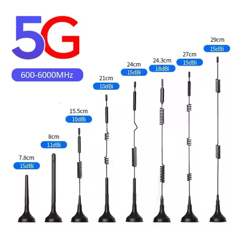 GSM 2G 3G 4G 5G 600-6000Mhz Magnetic Suction cup Antenna 15dBi SMA Male with 3M Cable for NB-IOT DTU