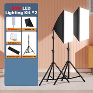 Continuous Photography Lighting Kit with Soft Box E27 LED Bulb Photo Studio Lights Equipment for Cam