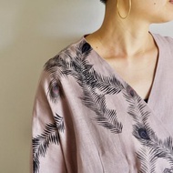 麻/Haori 暗淡粉紅孔雀羽毛