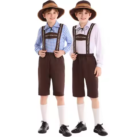 Umorden German Bavarian Beer Boy Oktoberfest Costume Cosplay for Boys Child Toddler Teens 2-4T 4-12Y