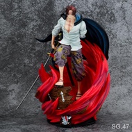 ┇○✈Anime One Piece Red Hair Shanks Four Emperors GK Scene Statue Model Boxed Figure