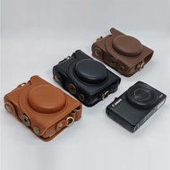 PU Leather Camera Bag For Canon Powershot G9X Mark II G9X2 G9XII S100 S110 S200 Full Body Case With 