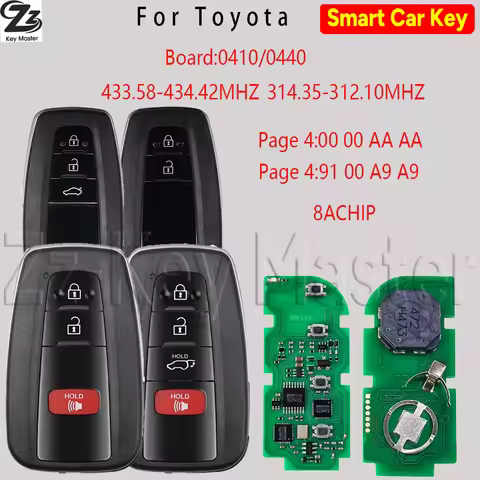 Zz 433.58-434.42/314.35-312.1MHZ 8ACHIP P4:A9 P4:AA 0410/0440 0010 Proximity Car Remote Control Key 