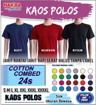 kaos polos distro / cotton combed 20s / 24s / lengan pendek / tshirt - merah s