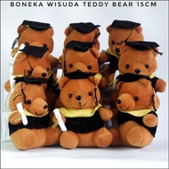 Boneka teddy bear wisuda mini 15cm boneka beruang mini  Tendy Bear Boneka Viral Bahan Pelboa berkual