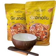 COMBO 2 Granola 400g + Chén muỗng gáo dừa - Hạt ngũ cốc dinh dưỡng ăn kiêng giảm cân tự nhiên Olaben