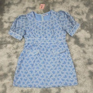 Hand Dress 1 Flower Label Size 6xl Blue Heart Embroidered