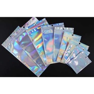 [READY MANY SIZES | HOLEADA ] Hologram & OPP Motif Ziplock Pouch Packing Packaging (colorful laser p
