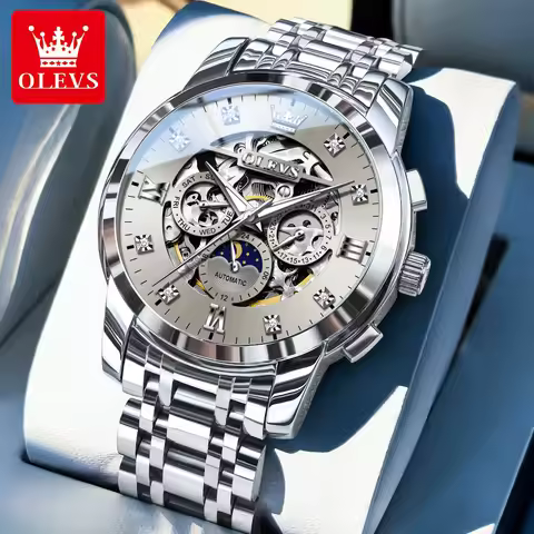 Olevs Men's Watch,Skeleton Watch,Classic Luxury Watch,Automatic Mechanical Wristwatches For Men,Wate