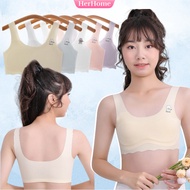 【5pcs】9-14 Years Girls Bra Cartoon Ice Silk Training Underwear- Seamless Wire-Free Bralette for Teen