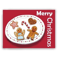 聖誕節-手繪插畫萬用卡聖誕卡/明信片/卡片/插畫卡--聖誕薑餅人