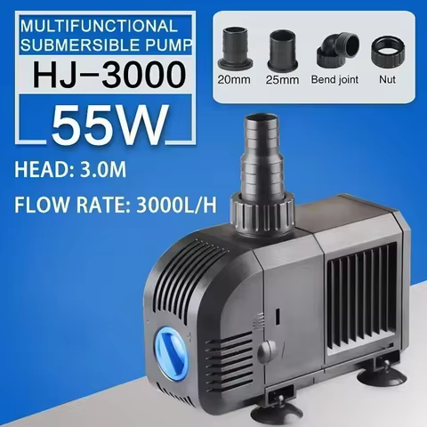 7-55W Ultra-Quiet HJ Series 500—3000L/H Submersible Water Fountain Pump Filter Fish Pond Aquarium Wa