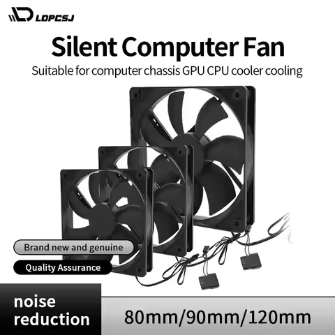 LDPCSJ 8cm 9cm 12cm Quiet Computer Fan Silent PC Fans For Computer PC Case GPU CPU Cooler Radiator C
