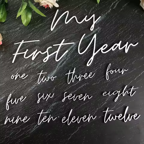 Personalize One Year of Photo Board Text,1st Birthday, Milestone Board Text,First Birthday Decoratio