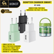 Robot RT-K4S 5V 1A Charger Adapter - White, Fast Charging, Portable Design, Multi-Protection, Kepala