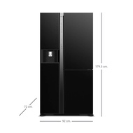 Hitachi ฮิตาชิ ตู้เย็นSide By Side รุ่น R-MX600GVTH1 20.1 คิว 569 ลิตร สีกลาสแบล็ก
