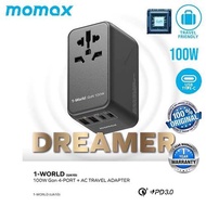 Travel Adapter 1-World  Momax UA10 With 100W GaN 4 ports