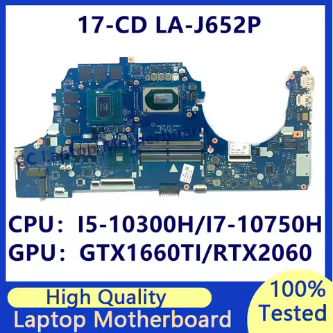 L92731-001 M10793-001 Mainboard For HP 17-CD Laptop Motherboard With I5-10300H/I7-10750H CPU GTX1660
