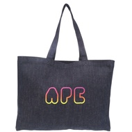 近全新 A.P.C. 牛仔布 logo 棉質靛藍色手提包 1550 [二手]