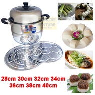 E-Central Stainless Steel 2 Layer Steam Pot | Pengukus Steamer | Periuk Kukus Periuk Stim 28cm ,30cm