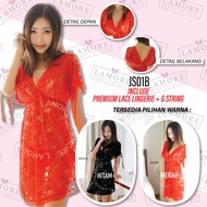 Jumbo Lingerie Women's Sleepwear Bigsize Batwing Premium Lace Redfit To Xl Js01B