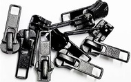 Zipper Slider Replacement Kit- Universal #5 Vislon Sliders - Color Black (10 Sliders/Pack) Fits YKK 