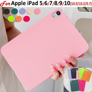 Fashion Liquid Silicone Casing Suitable For Apple iPad 9.7 10.2 10.9 inch Solid Color Soft Case iPad10 iPad9 iPad8 7 iPad6 5th 10th Gen Shockproof Cover