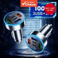 Multi Port Fast Car Charger DC 12V 24V Digital Display Adapter Car Charger Adapter