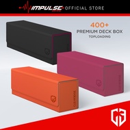 ClearEdge Premium Topload Deck Box 400+  - Leather TCG Card Protection Box, Magnetic Closure, Water 