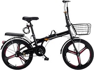 Adult Folding Bike,Folding Bike, Lightweight Foldable Bicycle,Carbon Steel Height Adjustable Camping Bicycle Folding Bike for Adult Men Women