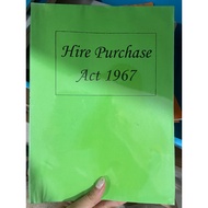 2nd Hand HIRE PURCHASE ACT 1967 BOOK