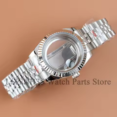 Fluted Curved Silver 36mm 39mm Watch Case Fit Datejust NH35 NH36 Automatic Movement 28.5mm Dial Soli
