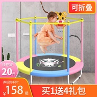 Children's Trampoline Foldable Indoor with Safety Net Family Baby Child Fitness Folding Trampoline F