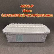 TAPAU - [ 4572-P ]  5 PCS ALUMINIUM FOIL TRAY WITH LID 4572-P (RECTANGULAR)