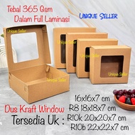 [Isi10] KRAFT Rice Box 16x16x7 18x18x7 20x20x7 22x22x7 Full Laminated WINDOW 350 Grams Boss Box Rice