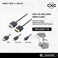 CXG 4K HDMI Cable Ultra Slim 3.2mm For camera [40cm / 60cm / 1m / 2m]